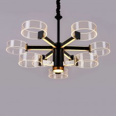 Люстра світлодіодна акрілова Sirius N 3705-6+3 BLACK+GD 98W