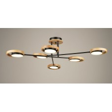 Люстра світлодіодна акрилова Sirius B N4539/6 84W BK+WOOD