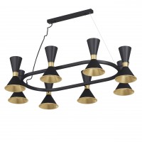 Люстра Dualight OV, арт. 25345 Золотий/чорний